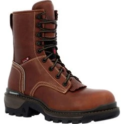 'Rocky' Men's 9" Rams Horn EH WP Logger Soft Toe - Brown -cowboy shop RKK0395 1024x1024@2x