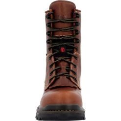 'Rocky' Men's 9" Rams Horn EH WP Logger Soft Toe - Brown -cowboy shop RKK0395 front 1024x1024@2x