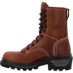 'Rocky' Men's 9" Rams Horn EH WP Logger Soft Toe - Brown -cowboy shop RKK0395 instep profile 1024x1024@2x