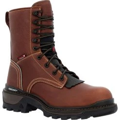 'Rocky' Men's 9" Ram Horn Logger EH WP Comp Toe - Brown -cowboy shop RKK0397 1024x1024@2x