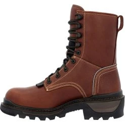 'Rocky' Men's 9" Ram Horn Logger EH WP Comp Toe - Brown -cowboy shop RKK0397 instep profile 1024x1024@2x