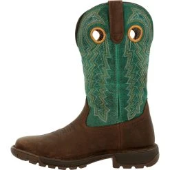 'Rocky' Women's 11" Legacy 32 Western - Brown / Teal -cowboy shop RKW0342 instep profile 1024x1024@2x