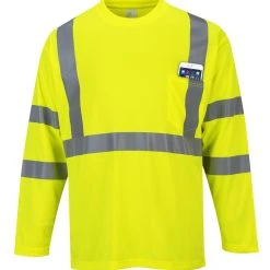 'Port West' Hi-Vis Reflective L/S Pocket Tee - Yellow