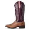 'Ariat' Women's 13" Jackpot Western Square Toe - Tan / Purple -cowboy shop S20 WMS WEST Couto 10031429 side 1024x1024@2x