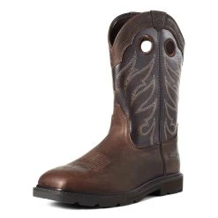 'Ariat' Men's 11" Groundwork Western EH Soft Toe - Brown 12 'Ariat' Men's 11" Groundwork Western EH Soft Toe - Brown -cowboy shop S21 MNS WORK 10034718 3 4 front 1024x1024@2x