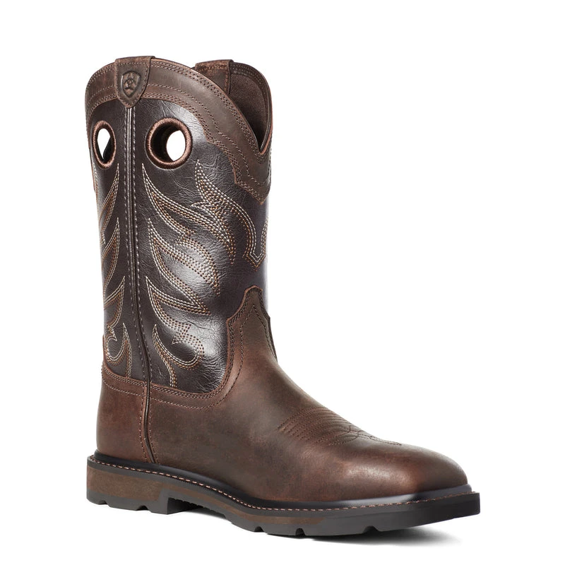 'Ariat' Men's 11" Groundwork Western EH Soft Toe - Brown 8 'Ariat' Men's 11" Groundwork Western EH Soft Toe - Brown - Image 6