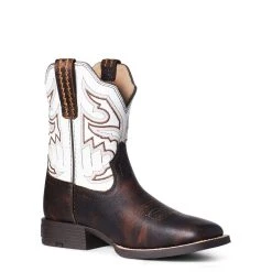 'Ariat' Youth 8" Sorting Pen Western Square Toe - Marbled Mahogany -cowboy shop S21 YTH WEST 10035990 medial 1024x1024@2x