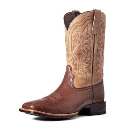 'Ariat' Men's 11" Night Life Ultra Western Square Toe - Antique Tabac Smooth Quill Ostrich / Sorrel Brown -cowboy shop S22 MNS WEST 10040344 front 1024x1024@2x