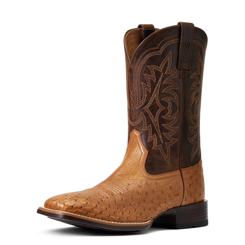 'Ariat' Men's 11" Night Life Ultra Western Square Toe - Ranger Smooth Quill Ostrich / Beam Brown 7 'Ariat' Men's 11" Night Life Ultra Western Square Toe - Ranger Smooth Quill Ostrich / Beam Brown - Image 6