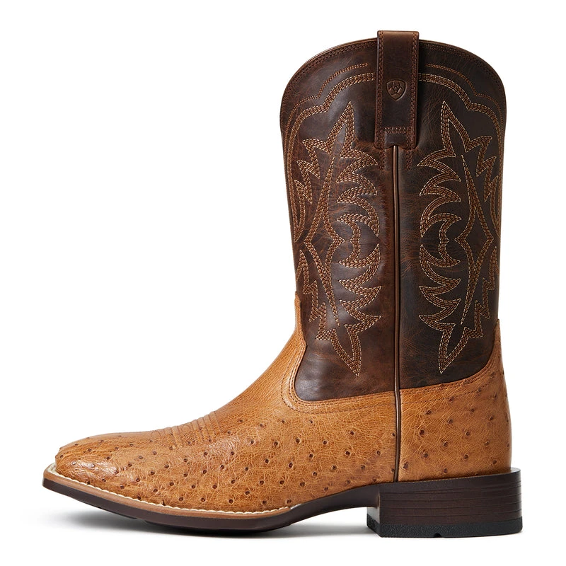 'Ariat' Men's 11" Night Life Ultra Western Square Toe - Ranger Smooth Quill Ostrich / Beam Brown 2 'Ariat' Men's 11" Night Life Ultra Western Square Toe - Ranger Smooth Quill Ostrich / Beam Brown