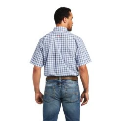 'Ariat' Men's Pro™ Fred Classic Fit Button Down - White / Blue 6 'Ariat' Men's Pro™ Fred Classic Fit Button Down - White / Blue -cowboy shop S22 MNS WEST 10040555 back 1024x1024@2x