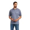 'Ariat' Men's AC Polo - Folkstone Grey -cowboy shop S22 MNS WEST 10040655 front 1024x1024@2x