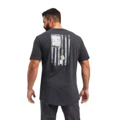 'Ariat' Men's Rebar Cotton Dog Tag Short Sleeve Tee - Charcoal Heather