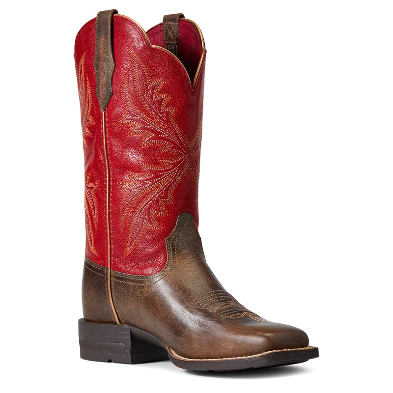 'Ariat' Women's West Bound Square Toe - Sable / Red 7 'Ariat' Women's West Bound Square Toe - Sable / Red - Image 6