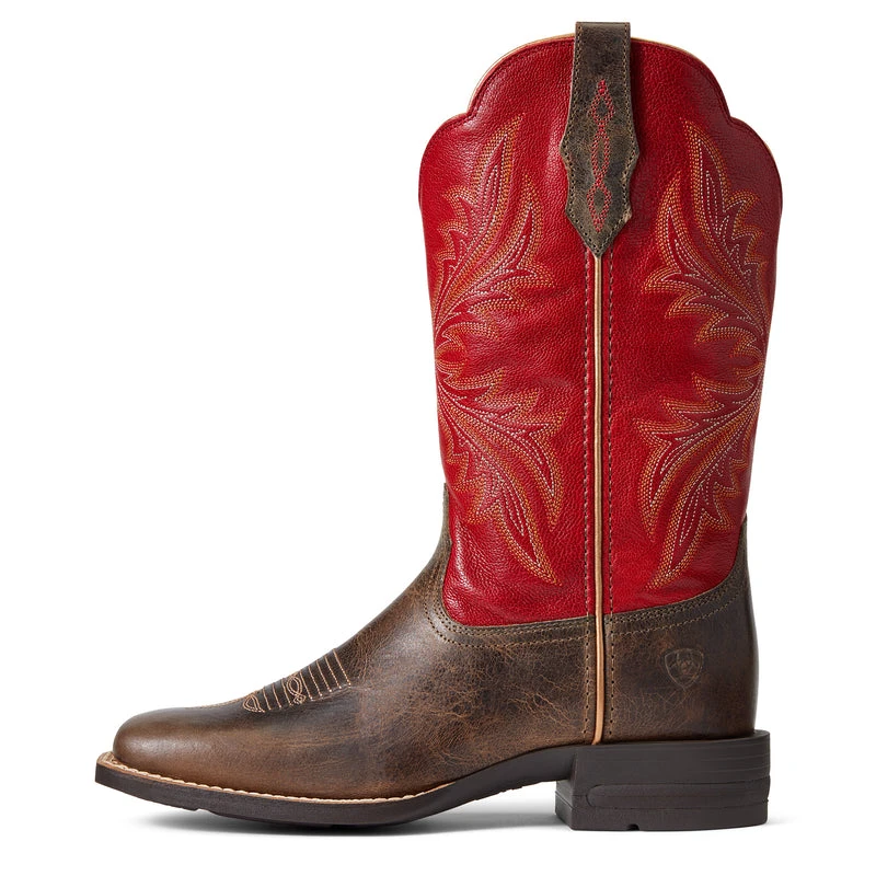 'Ariat' Women's West Bound Square Toe - Sable / Red 2 'Ariat' Women's West Bound Square Toe - Sable / Red