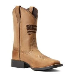 'Ariat' Youth Patriot 2.0 Square Toe - Homestead Brown -cowboy shop S22 YTH WEST 10039909 medial 1024x1024@2x