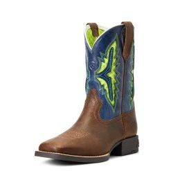 'Ariat' Youth Koel WenTEK Square Toe - Rowdy Rust / Daring Indigo -cowboy shop S22 YTH WEST 10040259 3 4 front 1024x1024@2x