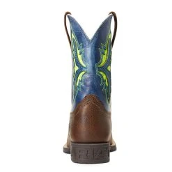 'Ariat' Youth Koel WenTEK Square Toe - Rowdy Rust / Daring Indigo -cowboy shop S22 YTH WEST 10040259 heel 1024x1024@2x
