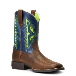 'Ariat' Youth Koel WenTEK Square Toe - Rowdy Rust / Daring Indigo -cowboy shop S22 YTH WEST 10040259 medial 1024x1024@2x