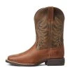 'Ariat' Youth Amos Square Toe - Sorrel Crunch / Army Green -cowboy shop S22 YTH WEST 10040332 side 1024x1024@2x