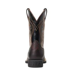 'Ariat' Youth Amos Square Toe - Red-Brown / Black -cowboy shop S22 YTH WEST 10040333 heel 1024x1024@2x