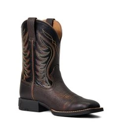 'Ariat' Youth Amos Square Toe - Red-Brown / Black -cowboy shop S22 YTH WEST 10040333 medial 1024x1024@2x