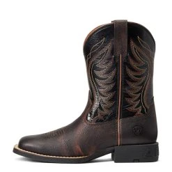 'Ariat' Youth Amos Square Toe - Red-Brown / Black