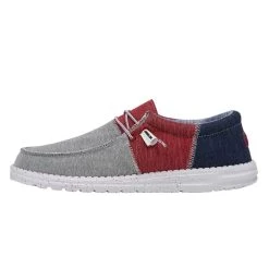 'Hey Dude' Men's Wally Sox - Tri Fans Red White Blue -cowboy shop SS22 M 112560233 WALLY SOX TRI FANS RED WHITE BLUE LEFT 1 1 1024x1024@2x