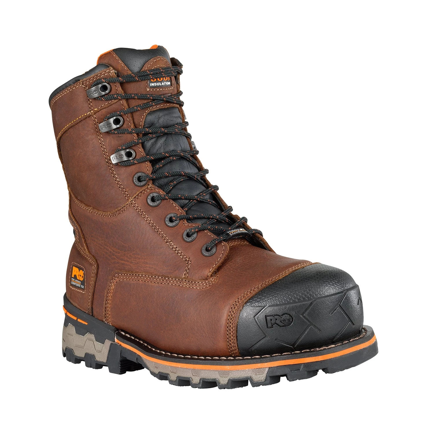 'Timberland Pro' Men's 8" Boondock 600GR WP Comp Toe - Brown Full-Grain / Black 7 'Timberland Pro' Men's 8" Boondock 600GR WP Comp Toe - Brown Full-Grain / Black - Image 5