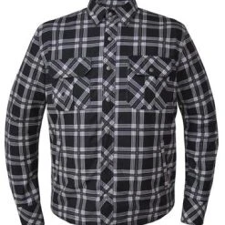 Unik International 'Unik' Men's Armored Motorcycle Riding Shirt - Black / White