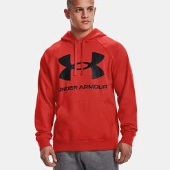 'Under Armour' Men's Rival Fleece Big Logo Hoodie - Radiant Red / Black