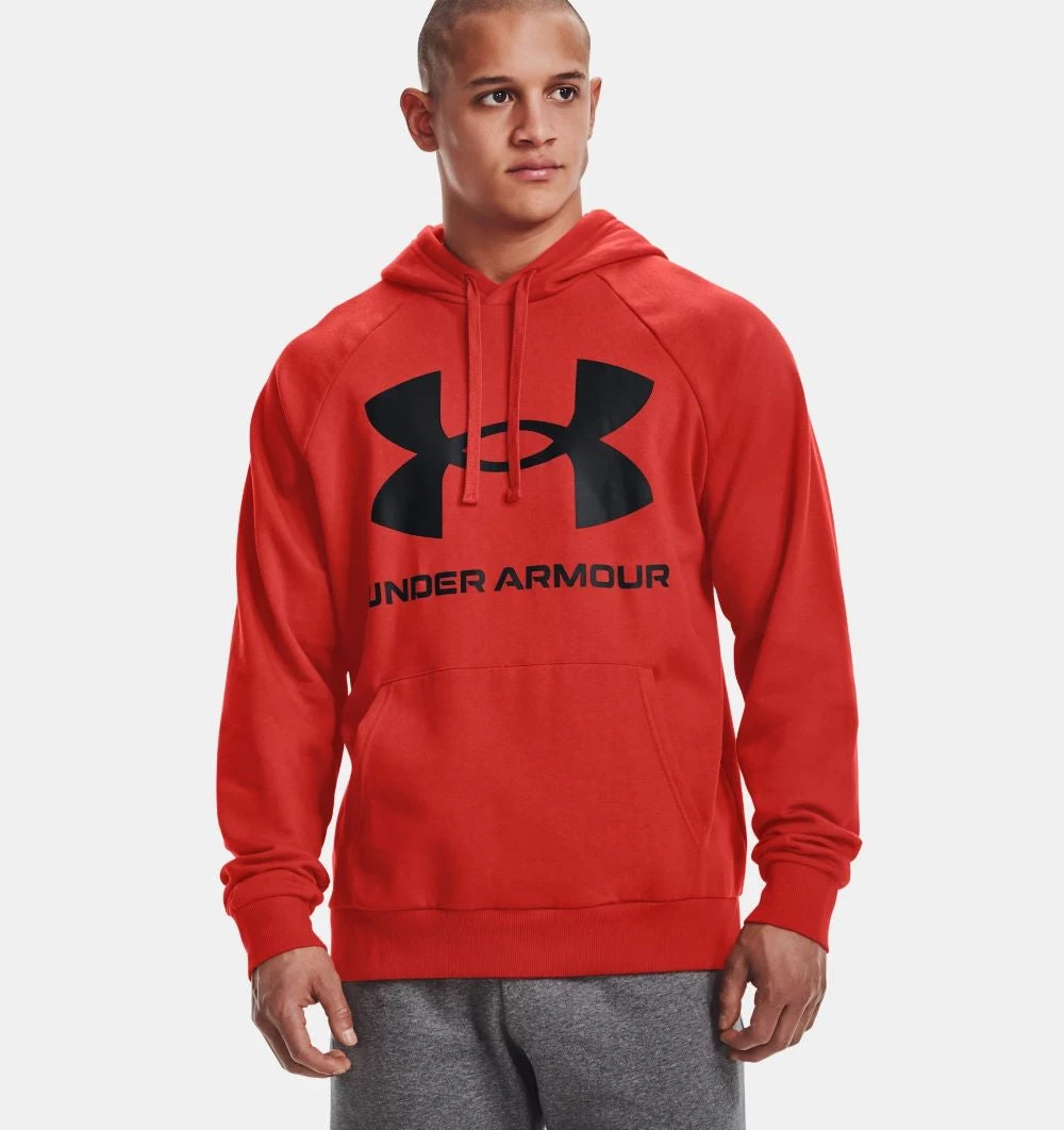 'Under Armour' Men's Rival Fleece Big Logo Hoodie - Radiant Red / Black 3 'Under Armour' Men's Rival Fleece Big Logo Hoodie - Radiant Red / Black