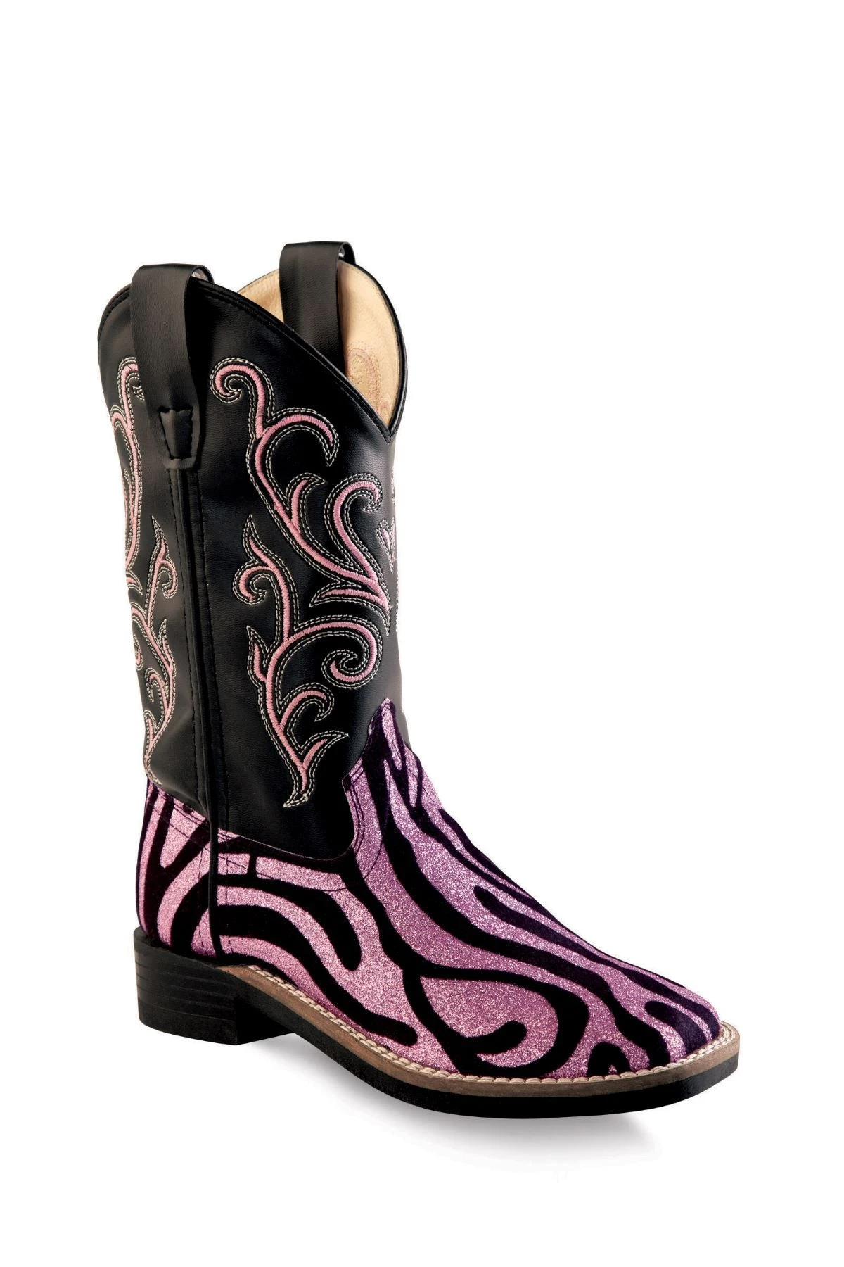 'Old West' Child's 9" Western Square Toe - Black / Pink 3 'Old West' Child's 9" Western Square Toe - Black / Pink