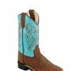 'Old West' Children's Broad Square Toe - Brown / Turquoise -cowboy shop VB9167 1024x1024@2x