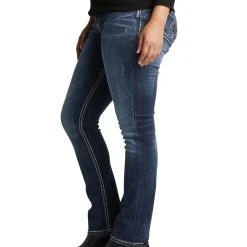 Silver Jeans Co. 'Silver Jeans' Women's Suki Mid Rise Straight Leg - Dark Indigo (Ext. Sizes)