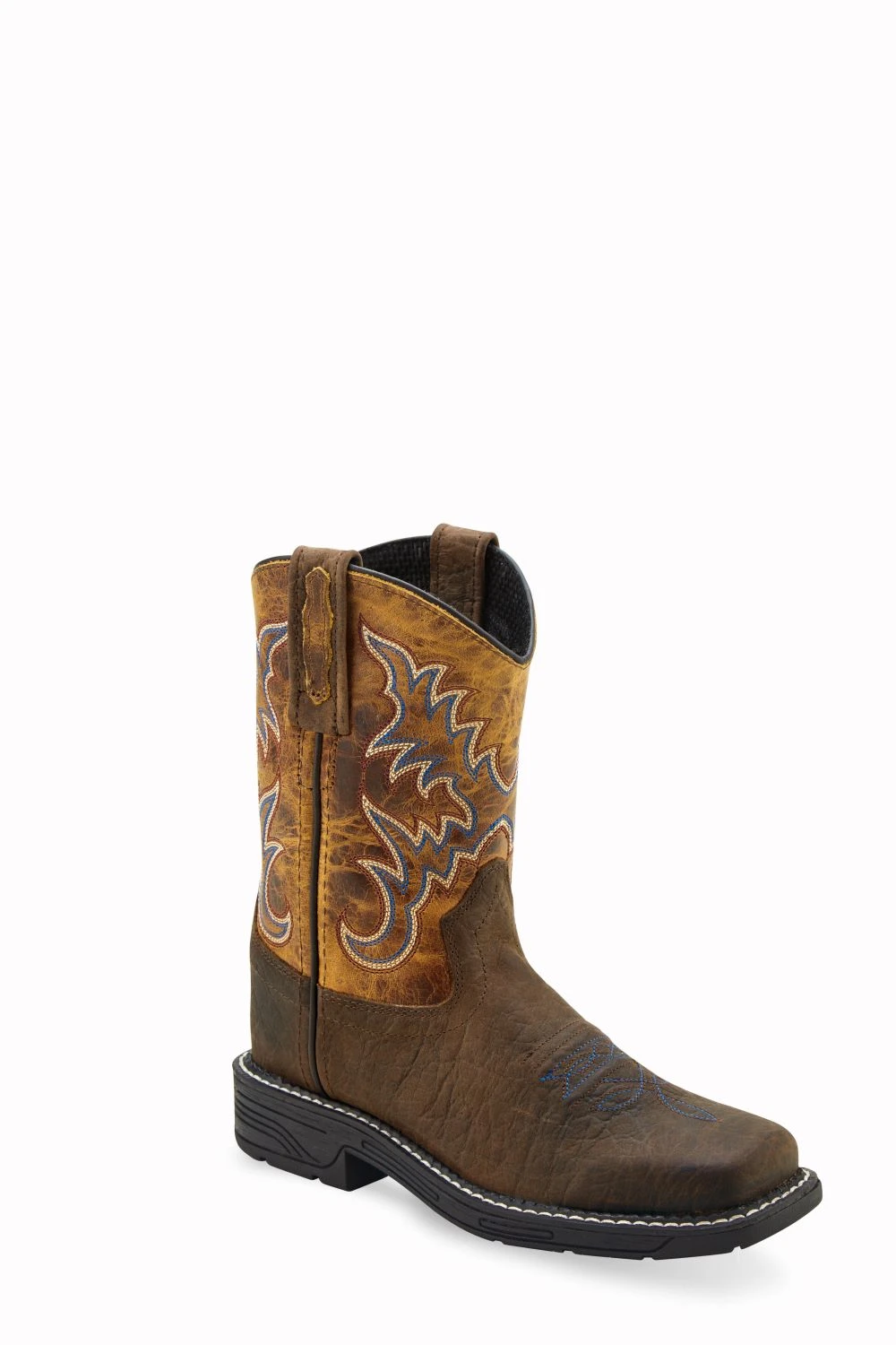 'Old West' Youth Western Square Toe - Brown / Tan 3 'Old West' Youth Western Square Toe - Brown / Tan