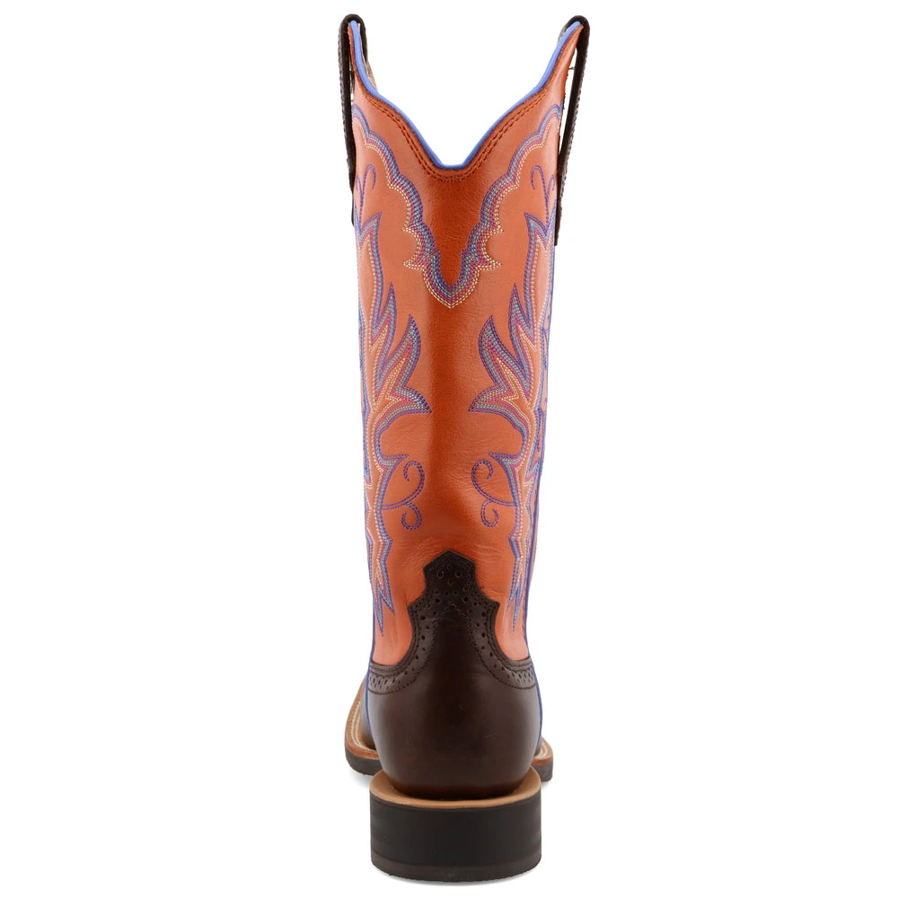 Twisted X Boots 'Twisted X' Women's 13" Ruff Stock Western Square Toe - Brown / Orange 7 Twisted X Boots 'Twisted X' Women's 13" Ruff Stock Western Square Toe - Brown / Orange - Image 5