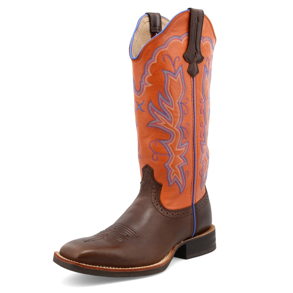 Twisted X Boots 'Twisted X' Women's 13" Ruff Stock Western Square Toe - Brown / Orange 3 Twisted X Boots 'Twisted X' Women's 13" Ruff Stock Western Square Toe - Brown / Orange