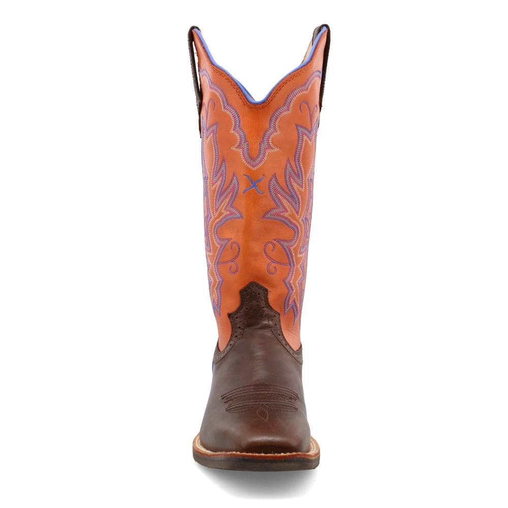 Twisted X Boots 'Twisted X' Women's 13" Ruff Stock Western Square Toe - Brown / Orange 6 Twisted X Boots 'Twisted X' Women's 13" Ruff Stock Western Square Toe - Brown / Orange - Image 4