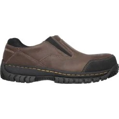 'Skechers' Men's Hartan Steel Toe Slip On - Dark Brown
