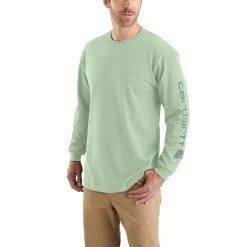 'Carhartt' Men's Heavyweight Sleeve Logo T-Shirt - Soft Green