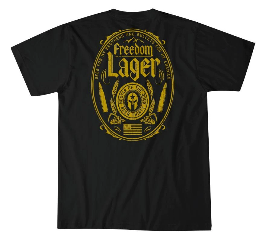 Howitzer Clothing 'Howitzer' Men's Freedom Lager Short Sleeve Tee - Black 4 Howitzer Clothing 'Howitzer' Men's Freedom Lager Short Sleeve Tee - Black - Image 2