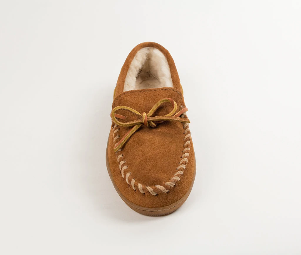 Minnetonka Moccasin Co 'Minnetonka' Men's Pile Lined Hardsole Moc Slipper - Brown (Ext. Sizes) 4 Minnetonka Moccasin Co 'Minnetonka' Men's Pile Lined Hardsole Moc Slipper - Brown (Ext. Sizes) - Image 2
