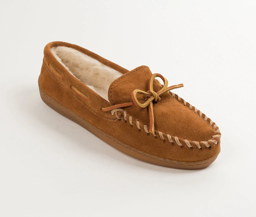 Minnetonka Moccasin Co 'Minnetonka' Men's Pile Lined Hardsole Moc Slipper - Brown (Wide) 3 Minnetonka Moccasin Co 'Minnetonka' Men's Pile Lined Hardsole Moc Slipper - Brown (Wide)