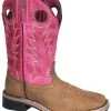 Smoky Mountain Boots 'Smoky Mountain' Children's Tracie Western Square Toe - Brown Distress / Pink Distress