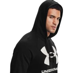 'Under Armour' Men's Rival Fleece Big Logo Hoodie - Black / Onyx White -cowboy shop s7.V5 1357093 001 HOOD 1024x1024@2x