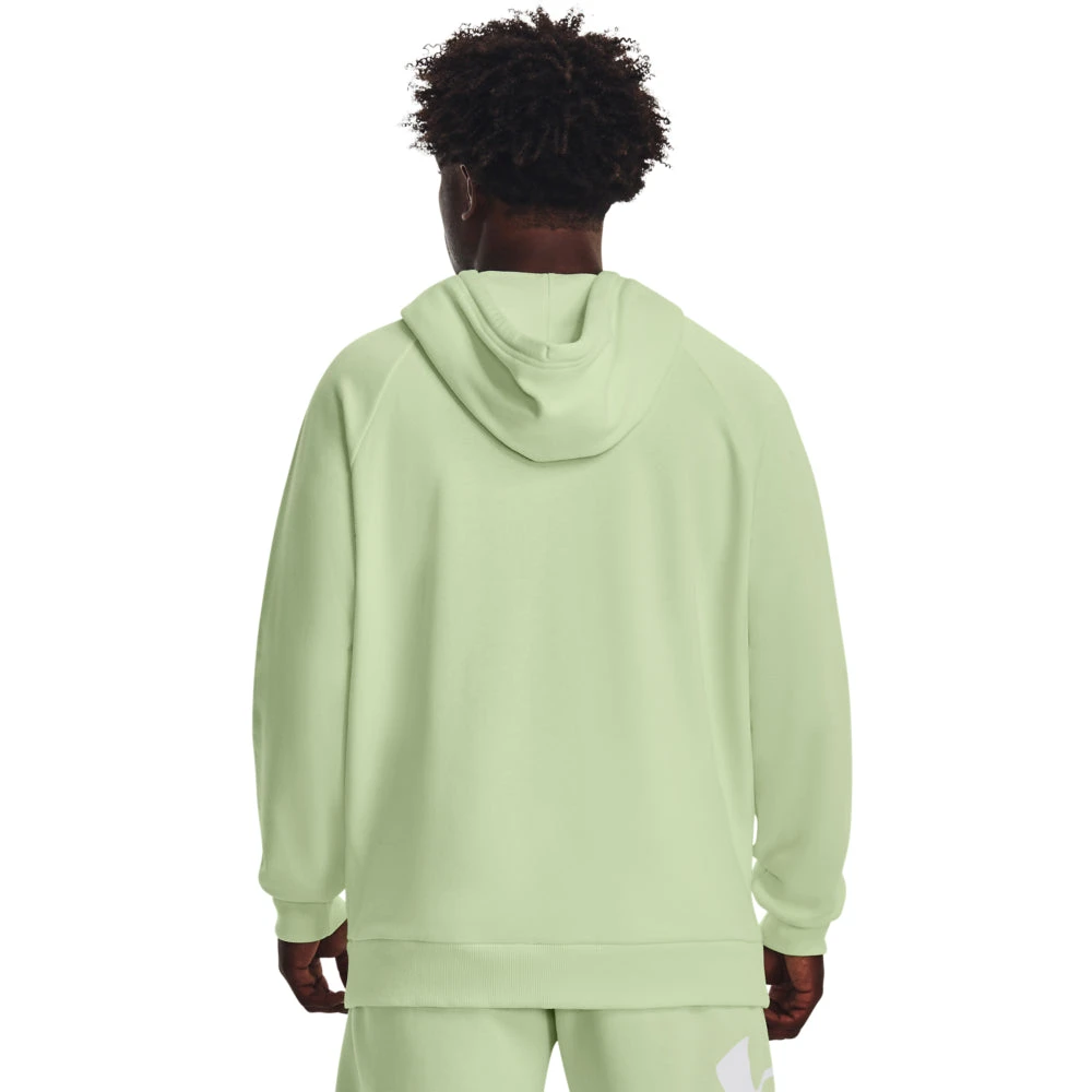 'Under Armour' Men's Rival Fleece Big Logo Hoodie - Phosphor Green / Onyx White 5 'Under Armour' Men's Rival Fleece Big Logo Hoodie - Phosphor Green / Onyx White - Image 3