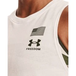 'Under Armour' Women's Freedom Repeat Muscle Tank - Onyx White / Marine OD Green -cowboy shop s7.V5 1370071 112 COLLAR 1024x1024@2x