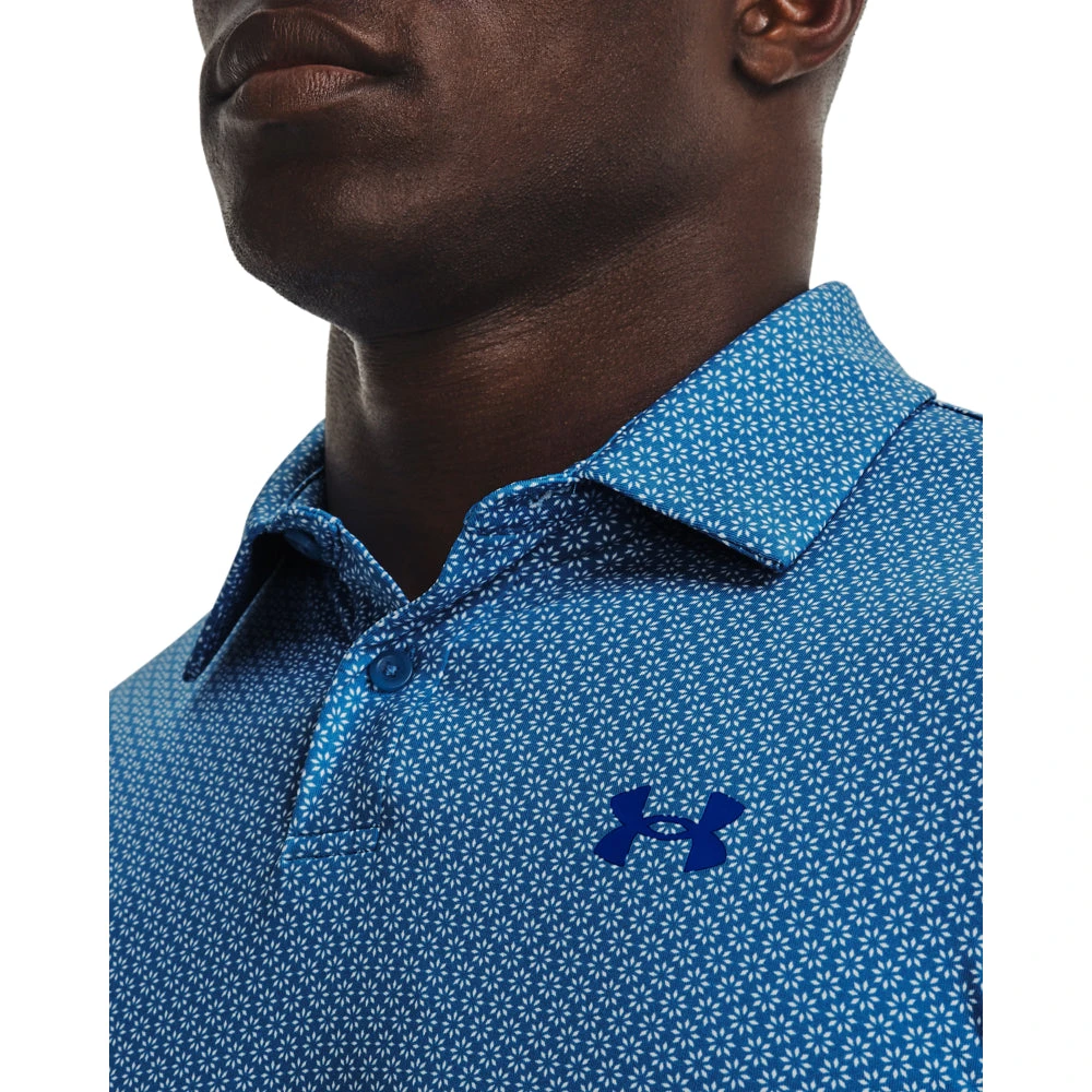 'Under Armour' Men's T2G Printed Polo - Victory Blue 4 'Under Armour' Men's T2G Printed Polo - Victory Blue - Image 2