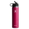 'Hydro Flask' 24 Oz. Wide Mouth W/Flex Straw Lid - Snapper -cowboy shop w24bsw snapper 1024x1024@2x